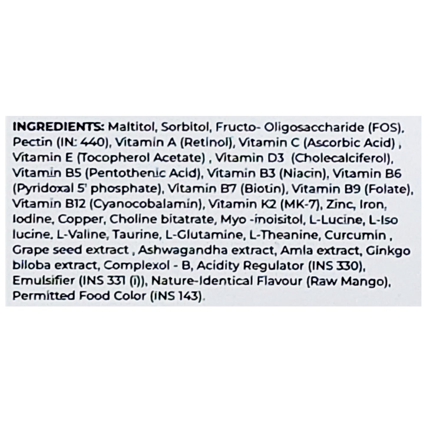 Just Gummies Multivitamin Raw Mango Flavour, 30 Gummies