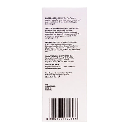 Minimalist Rx Retinol 01% High Strength Anti Aging Face Serum, 25ml