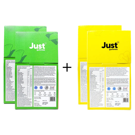 Just Gummies Biotin and Multivitamin Gummies Combo (Pack Of 2)