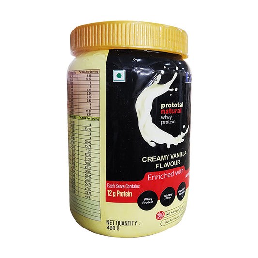 Prototal Natural Whey Protein Creamy Vanilla, 480gm