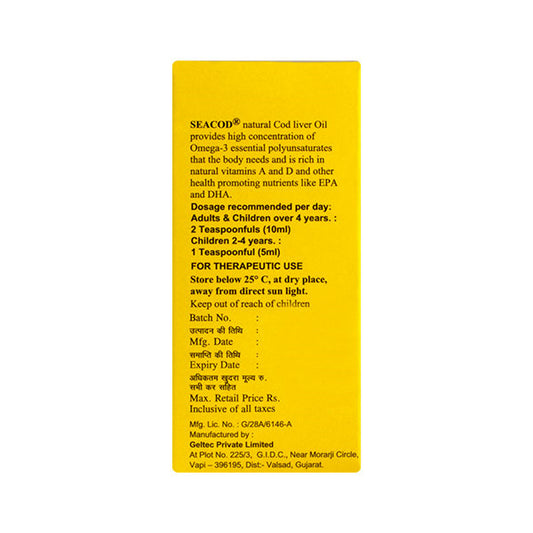 Seacod Cod Liver Oil, 60ml