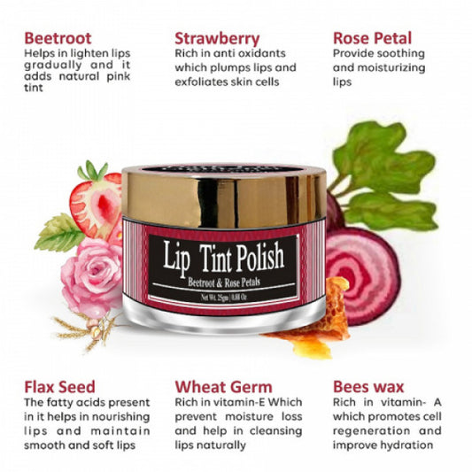 Zenvista Lip Tint Polish Beetroot & Rose Petals, 25gm