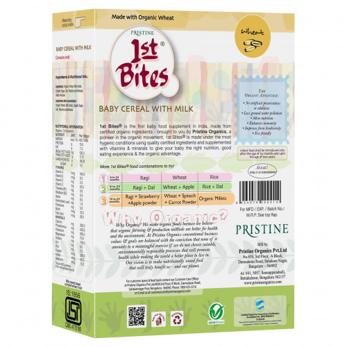 Pristine 1st Bites Organic Wheat Baby Cereal Stage 1, 300gm