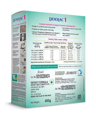 Dexolac - 1 Infant Formula Refill Pack, 400gm