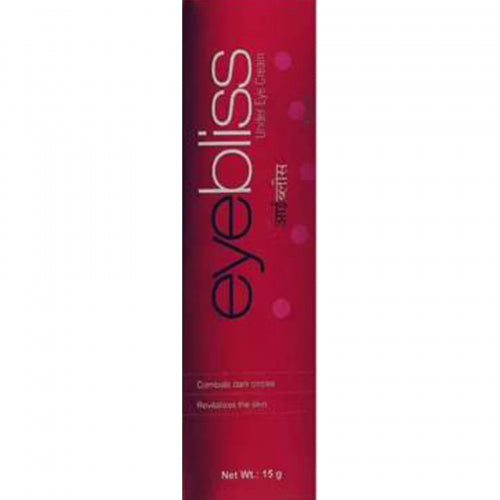 A tube of Eyebliss Eye Cream, 15gm with a red and white color scheme.