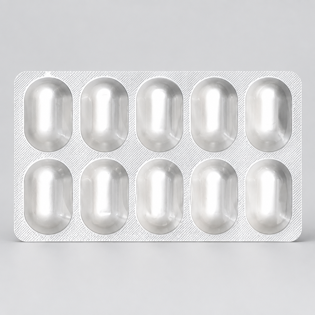 A blurred image of multiple white tablets, likely to be calcium supplements.