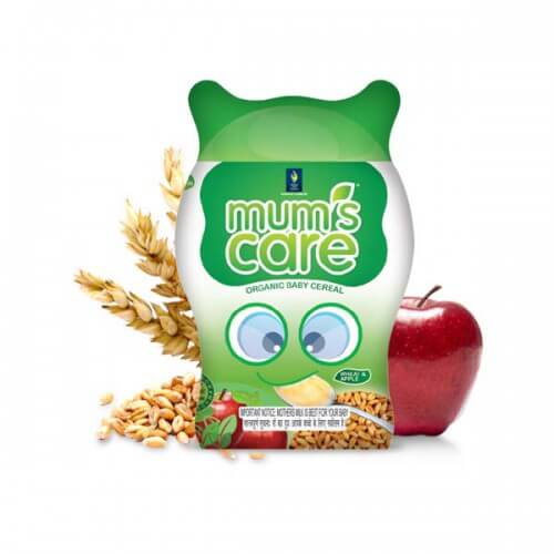 Mum's Care Wheat and Apple Organic Baby Cereal, 300gm - Made from Certified Organic Ingredients