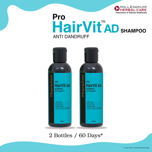 Millennium Herbal care Pro HairVit AD (Anti-Dandruff) Shampoo, 2x100ml