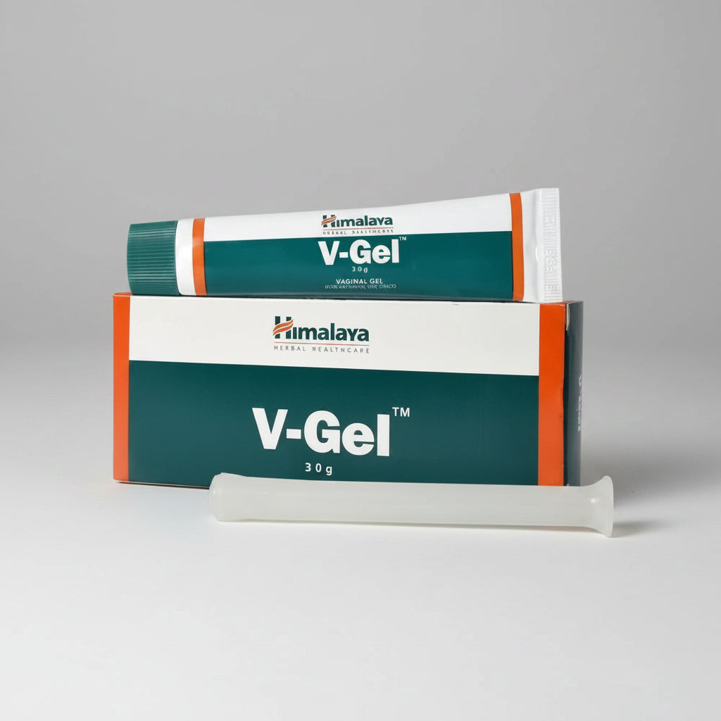 Packaging of Himalaya V Gel, showing the box and the tube of the product.