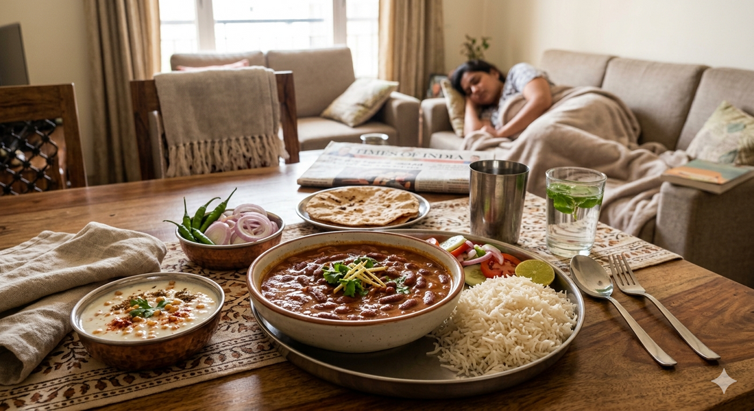 Rajma with Basmati Rice and Boondi Raita