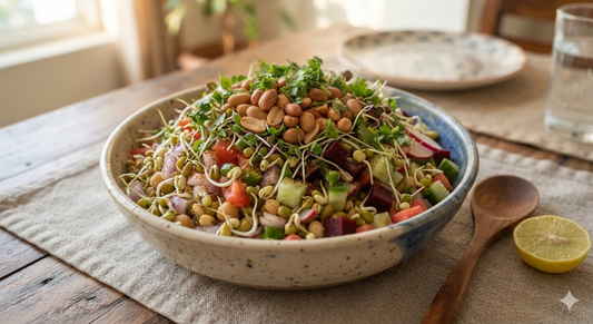 Vibrant Sprout Salad with Crunchy Peanuts