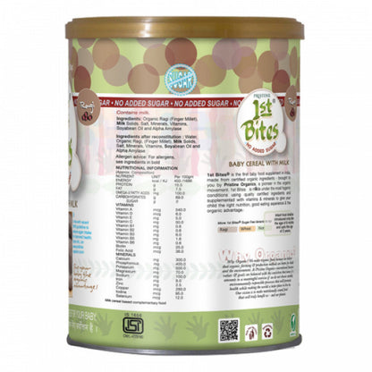 Pristine 1st Bites Organic Ragi Baby Cereal, 400gm (No Added Sugar)