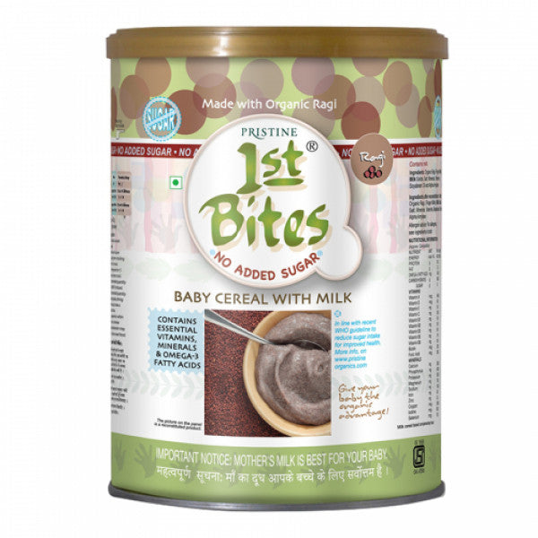 Pristine 1st Bites Organic Ragi Baby Cereal, 400gm (No Added Sugar)