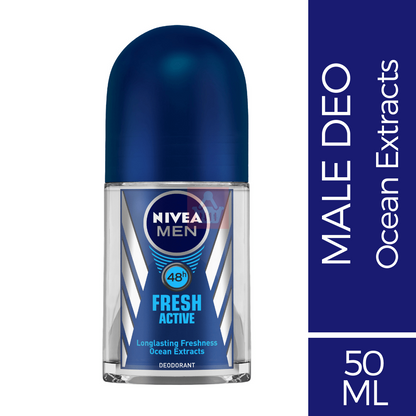 Nivea Men Male Deo Ocean Extracts deodorant bottle on a white background