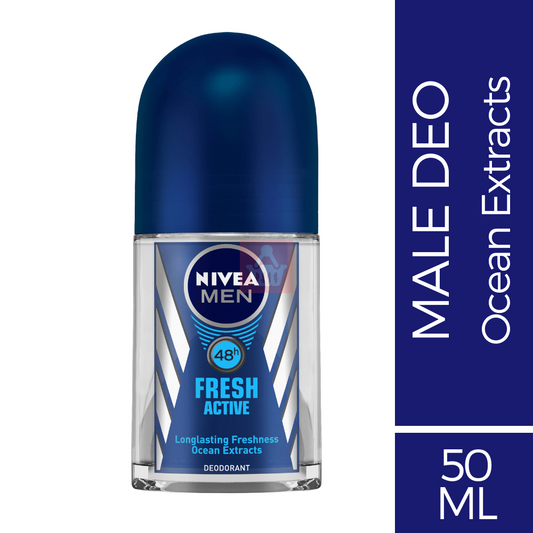 Nivea Men Male Deo Ocean Extracts deodorant bottle on a white background