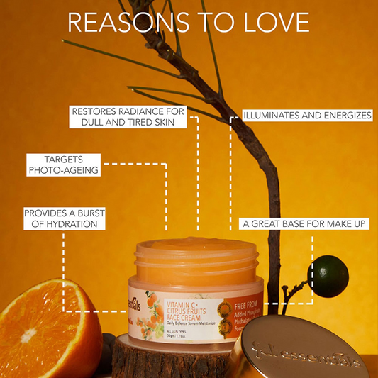 Fabessentials Vitamin C Face Cream with Aloe Vera Juice, Allantoin & Kokum Seed Butter, 50gm