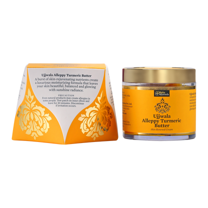 Ujjwala Alleppy Turmeric Butter jar and packaging on a white background