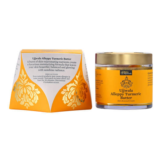 Ujjwala Alleppy Turmeric Butter jar and packaging on a white background