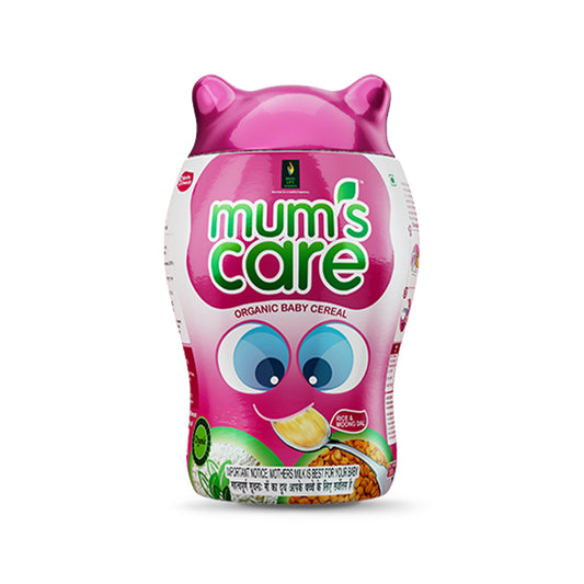 Mum's Care 大米和 Moong Dal 有机婴儿麦片，300 克 - 由经过认证的有机成分制成