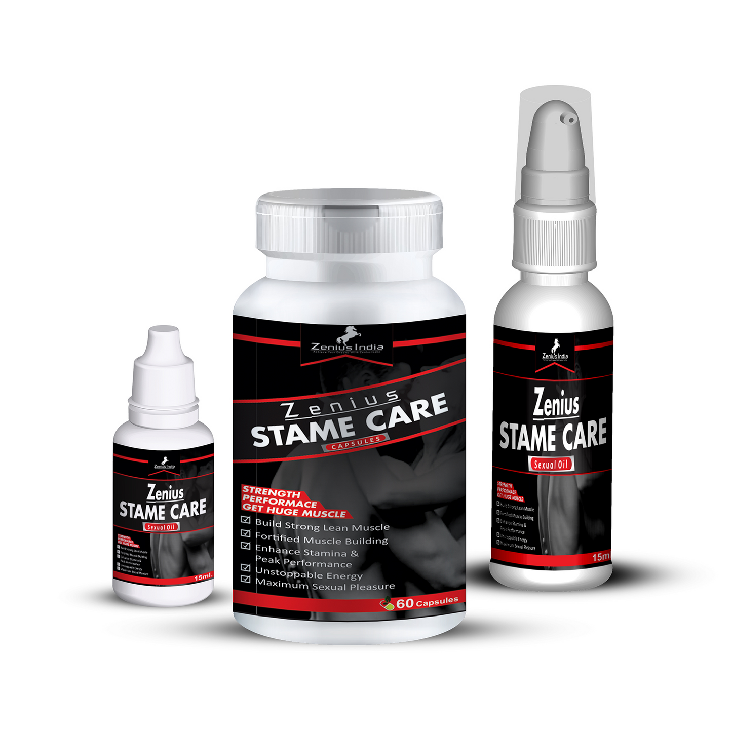 Zenius Stame Care Kit (60 Capsules & 30ml Oil & 15ml Oil)
