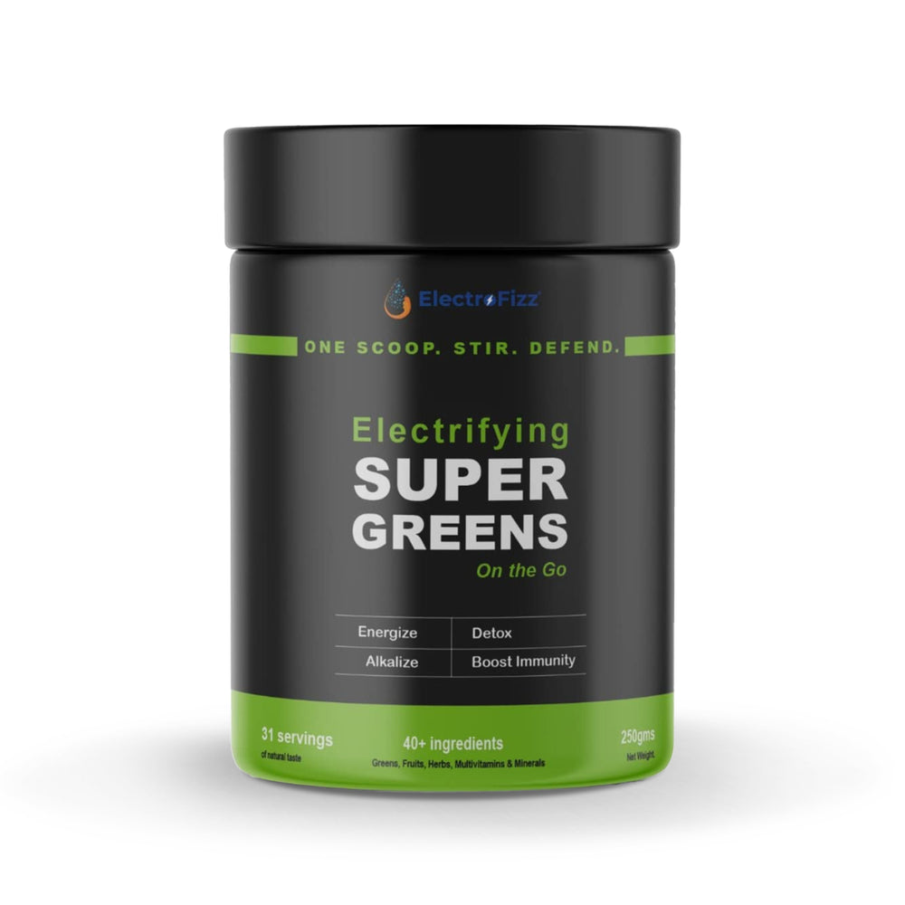 ElectroFizz Electrifying Supergreens Superfood Powder Greens, Fruits & Herbs, 250gm (31 servings)