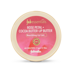 Fabessentials Rose Petal Cocoa Butter Lip Butter infused with Coconut Oil & Shea Butter, 5gm