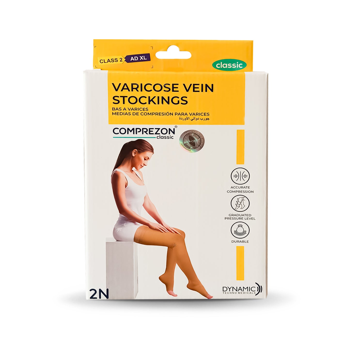 Dynamic Comprezon Classic Varicose Vein Stockings Below Knee (Pair) -  (Class 1) (2100) (M)