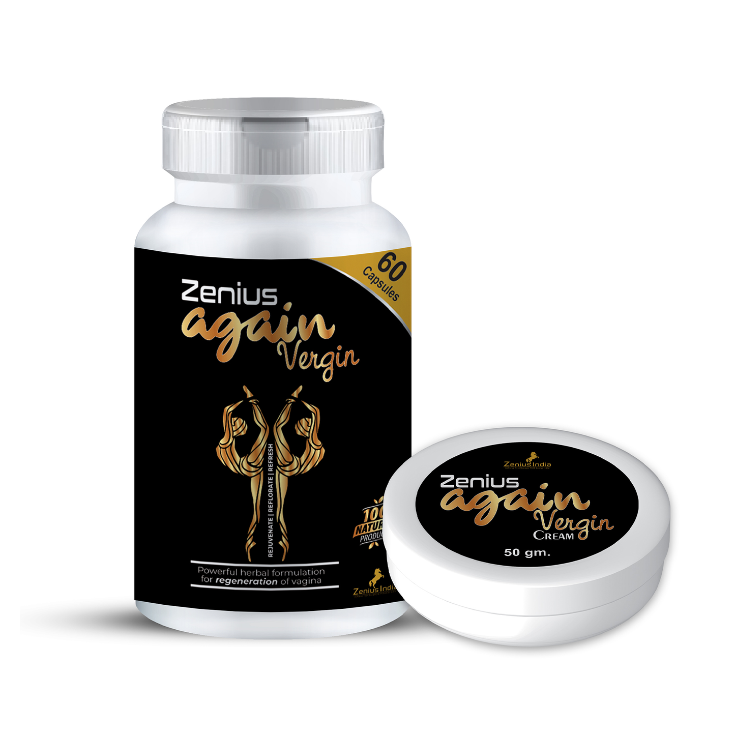 Zenius Again Vergain Kit (60 Capsules & 50gm Cream)