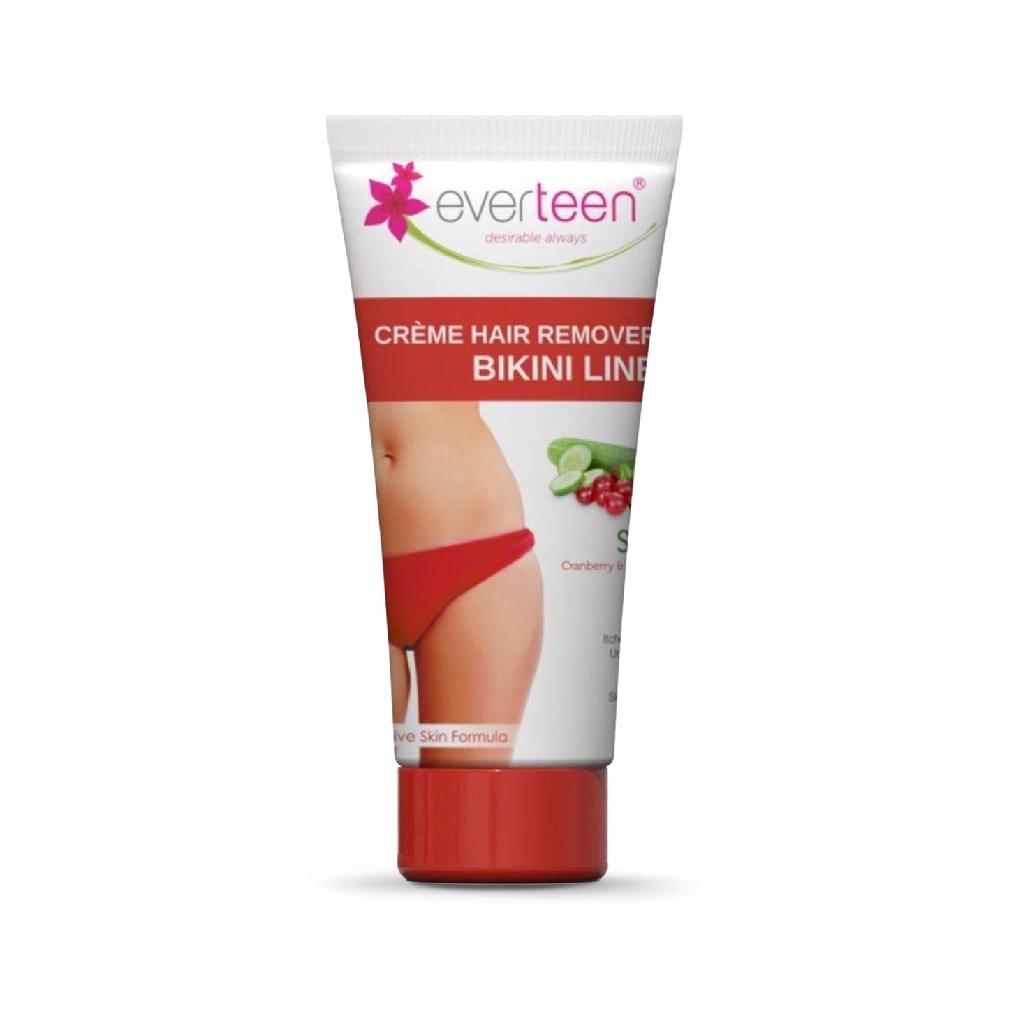 Everteen Silky Bikini Line Hair Remover Creme with Cranberry and Cucumber, 50gm