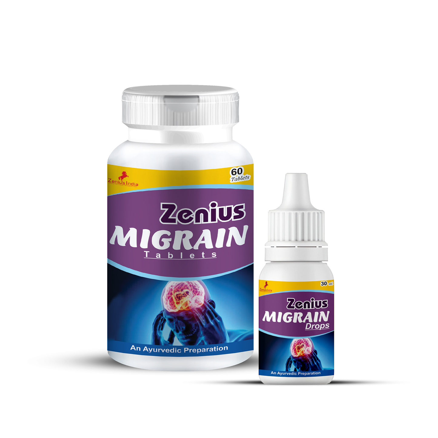 Zenius Migrain Kit (60 Tablets & 30ml Drops)