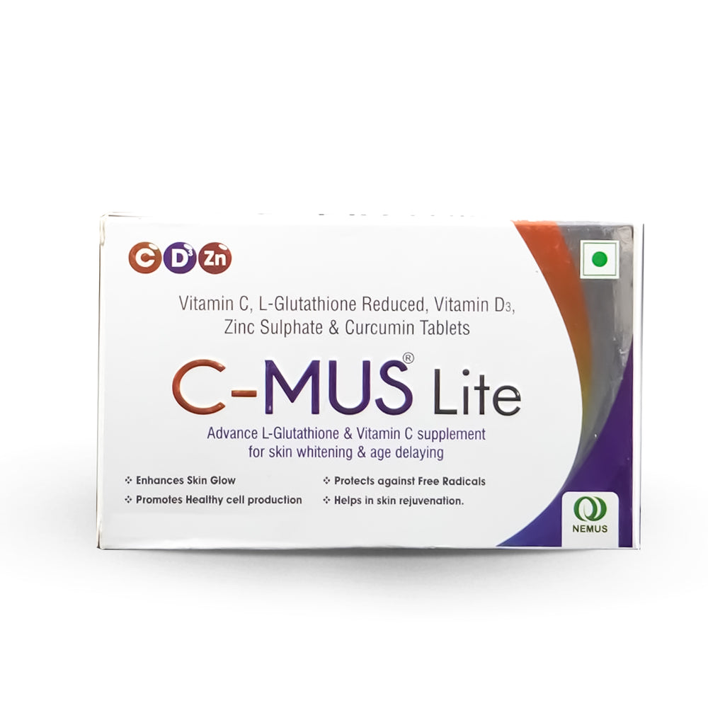 C-MUS Lite - Advance L-Glutathione Reduced & Vitamin C Supplement, 10 Tablets