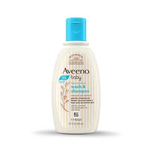Aveeno Baby Daily Moisture Wash & Shampoo, 100ml