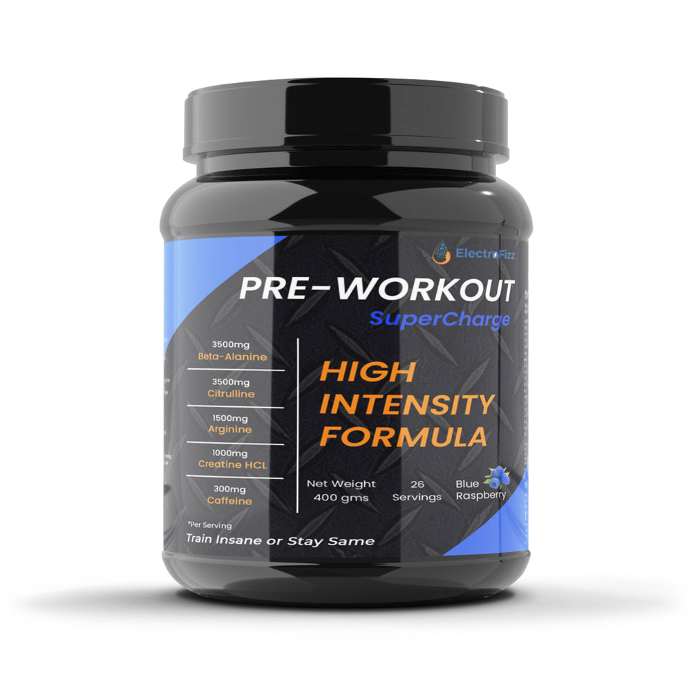 ElectroFizz Pre-Workout SuperCharge Blue Raspberry Flavour, 400gm