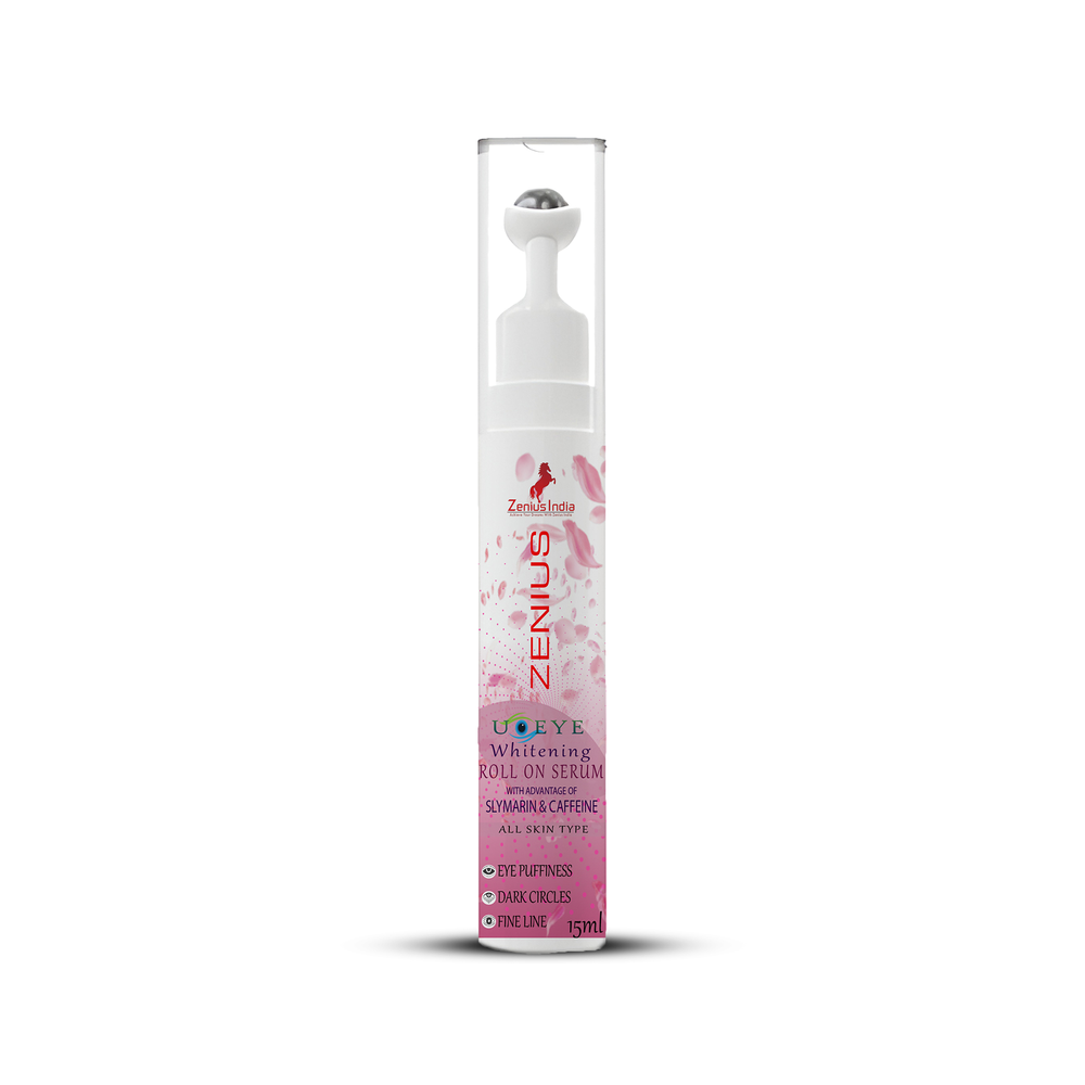 Zenius Under-Eye Whitening Roll On Serum Untuk Bengkak, Kedutan &amp; Lingkaran Hitam, 15ml