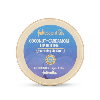 Fabessentials Coconut Cardamon Lip Butter infused with Shea Butter, 5gm