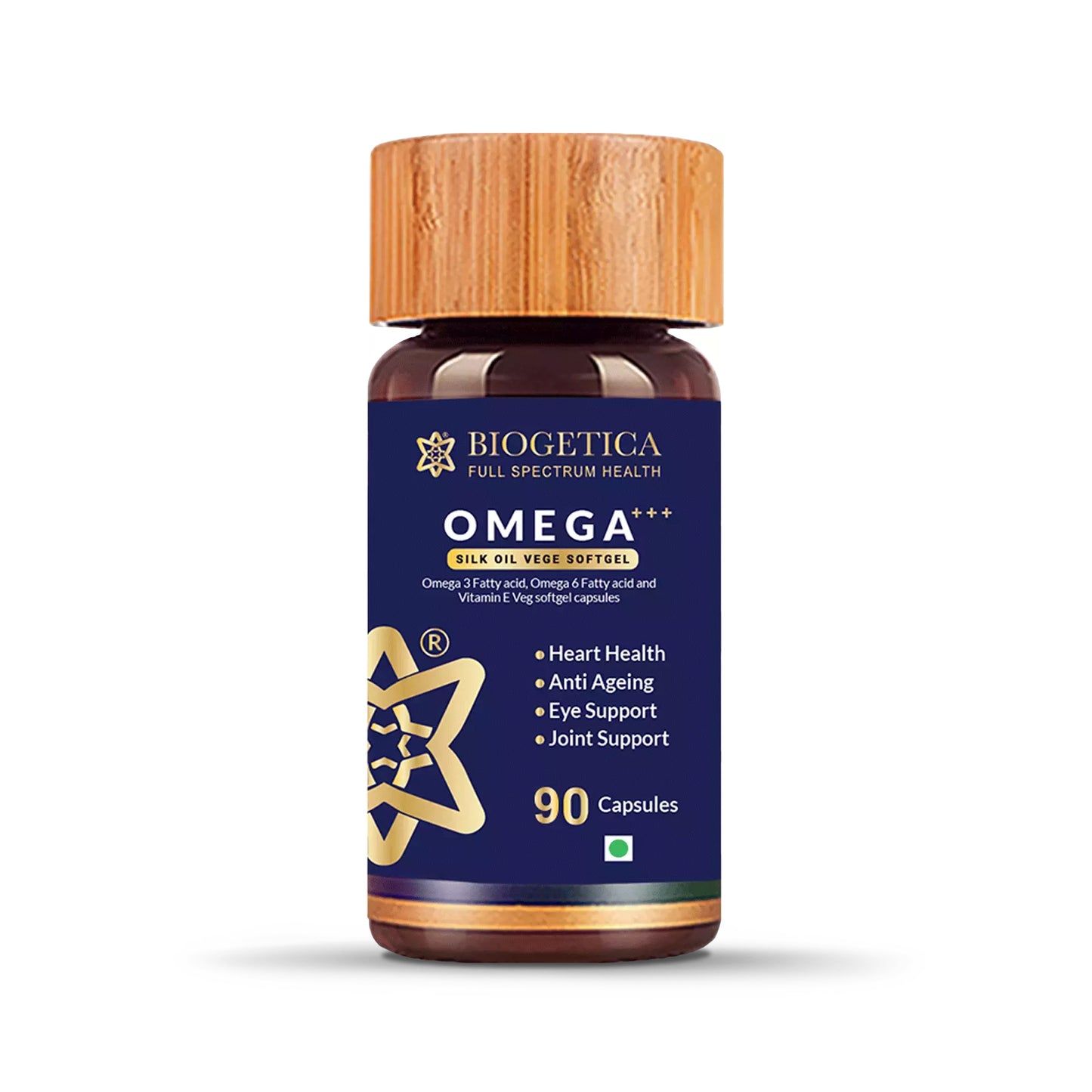 Biogetica Omega 丝油基，90 粒胶囊（16.88 卢比/粒）