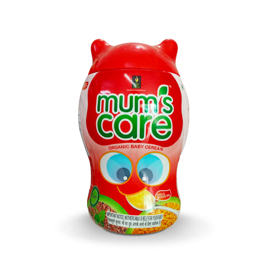 Mum's Care Ragi 和 Moong Dal 有机婴儿麦片，300 克 - 由经过认证的有机成分制成