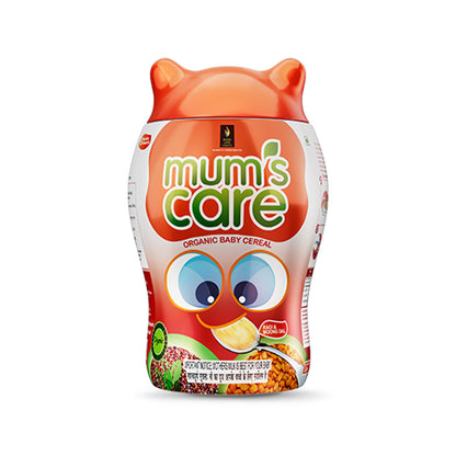 Mum's Care 小麦和苹果有机婴儿麦片，300 克 - 由经过认证的有机成分制成