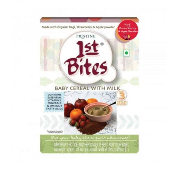 Pristine 1st Bites Organic Ragi, Strawberry & Apple Baby Cereal Stage 3, 300gm