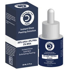 Dermistry Pure 30% AHA 5% PHA 2% BHA Peeling Exfoliating Solution Instant Bright Glow Fairness Serum, 30ml