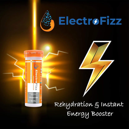 ElectroFizz ElectroFizz Electrolyte Reload بنكهة البرتقال الفوارة، 12 قرصًا (عبوة من قطعتين)