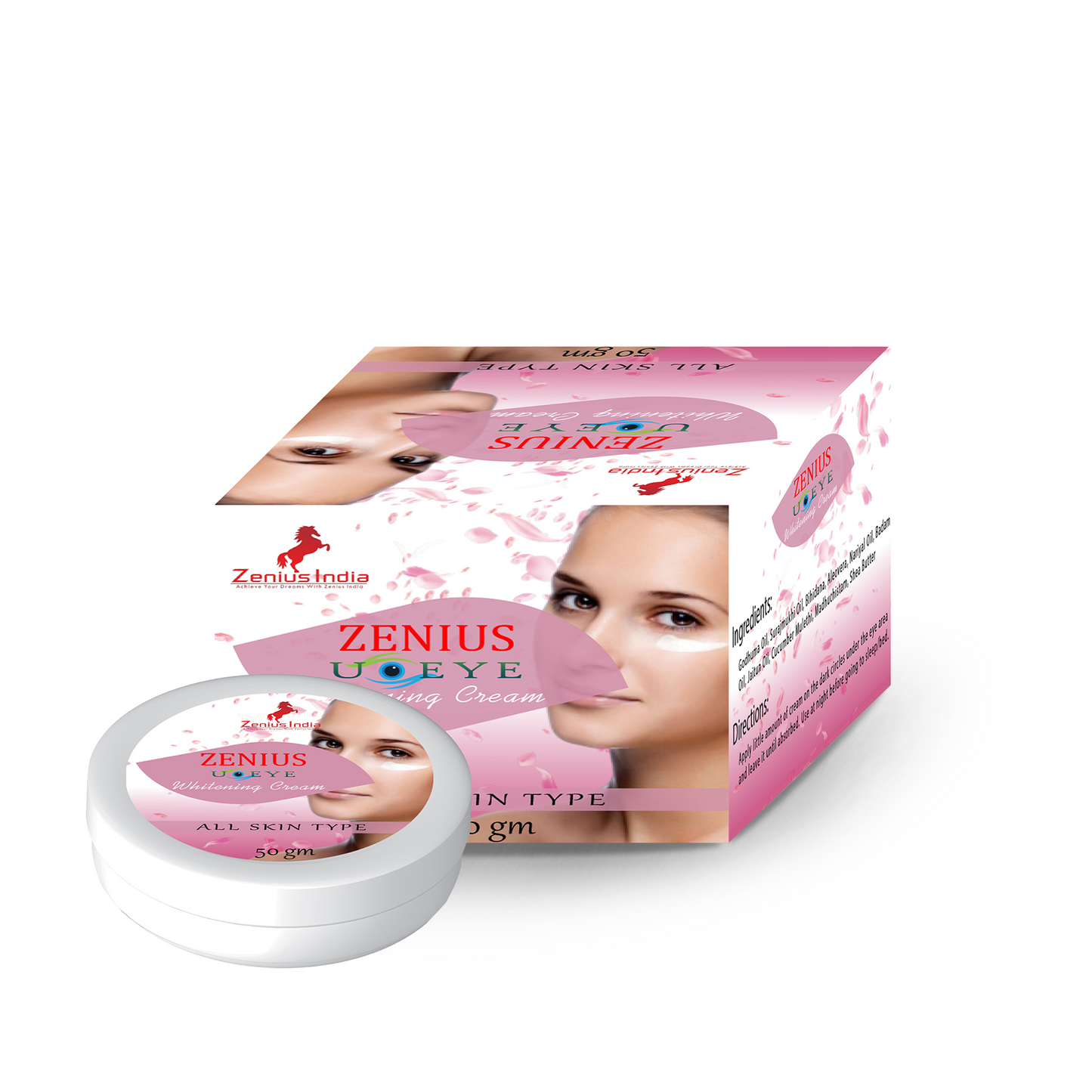 Zenius U-Eye Cream For Under Eye Dark Circles, Puffiness and Fine Lines, 50gm