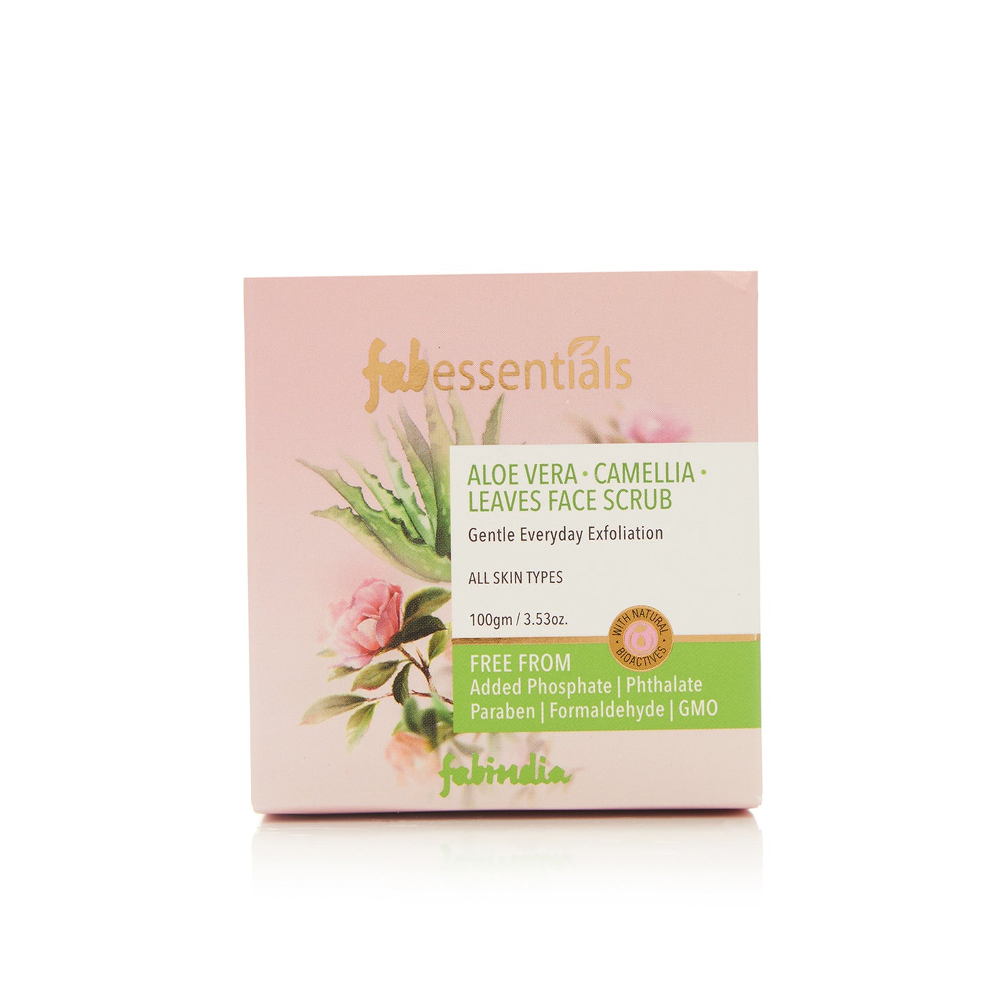 Fabessentials Aloe Vera Camellia Leaves Face Scrub with Green Tea Leaf & Tamarind extract, 100gm