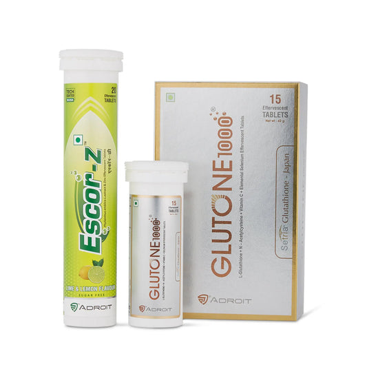 Skin Glow Combo Glutone 1000 with Escor Z (Lime & Lemon Flavour)