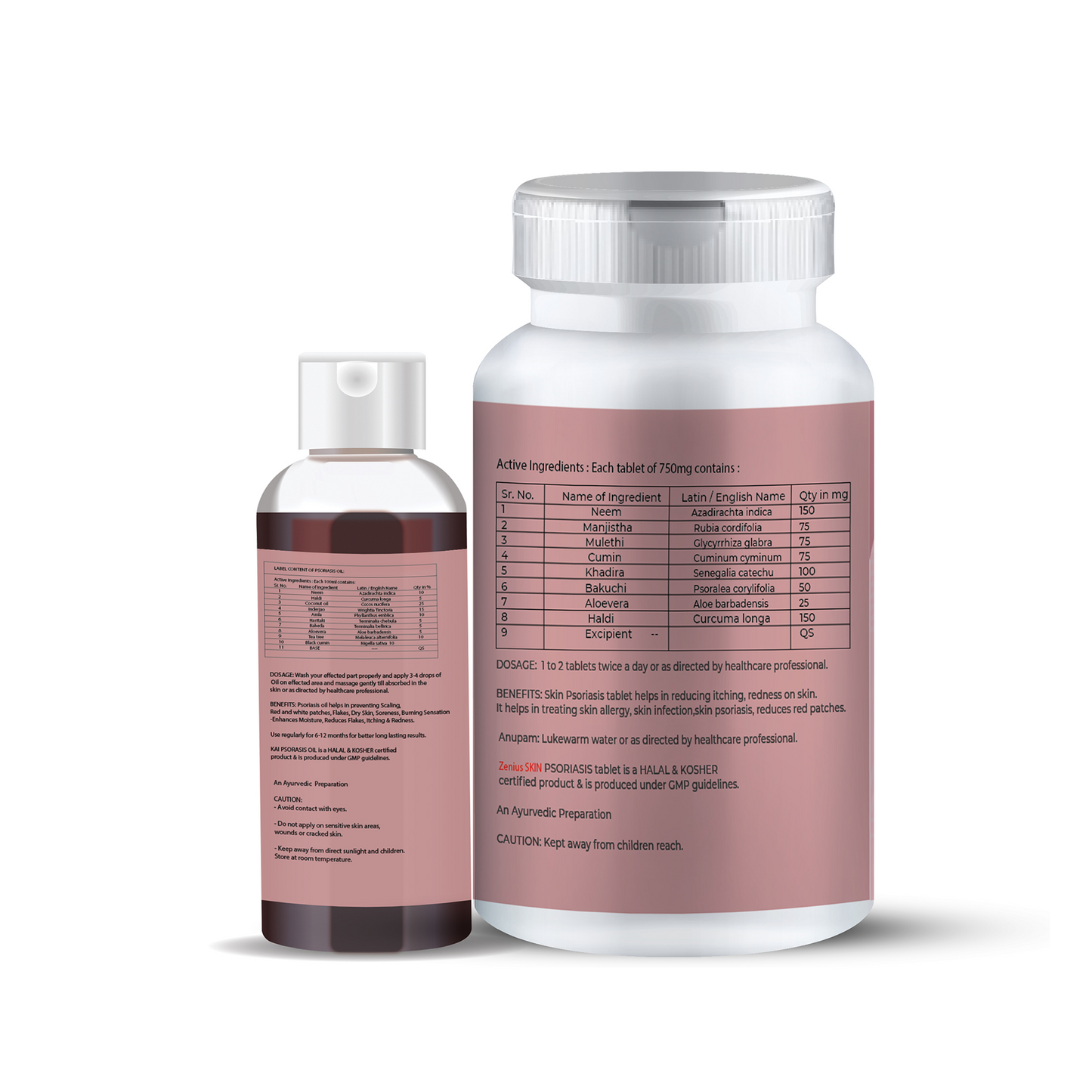 Zenius Skin Psoriasis Kit (100ml Oil & 60 Tablets)