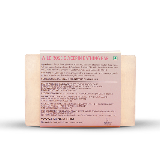 Fabessentials Wild Rose Glycerin Bathing Bar, 100gm