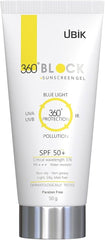 360 Block Sunscreen Gel SPF 50+ | Sun & Pollution Protection