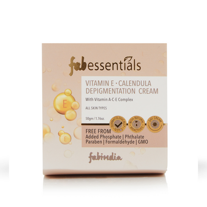 Fabessentials Vitamin E Calendula Depigmentation Cream with Vitamin A-C-E Complex, Kojic Acid & Alpha Arbutin, 50gm
