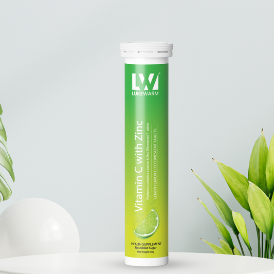 Lukewarm Vitamin C with Zinc | 15 Effervescent Tablets | Lemon Flavour