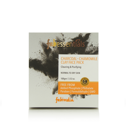 Fabessentials Charcoal Chamomile Clay Face Pack with Kaolin & Menthol, 100gm